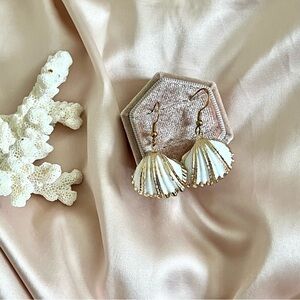 Sea Shell Gold‎ Plated Hook Earrings
